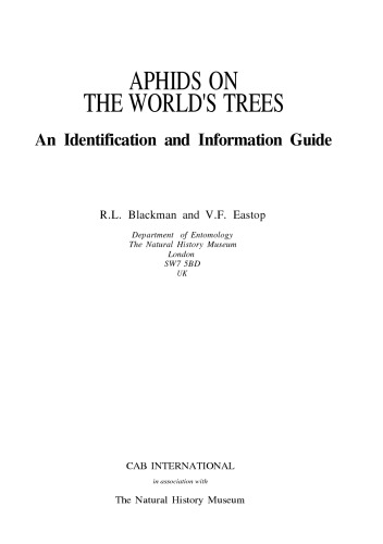 Aphids on the World’s Trees: An Identification and Information Guide