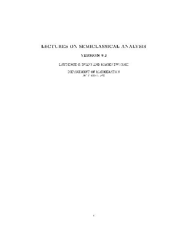 Lectures on semiclassical analysis