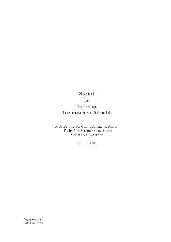Technische Akustik 001