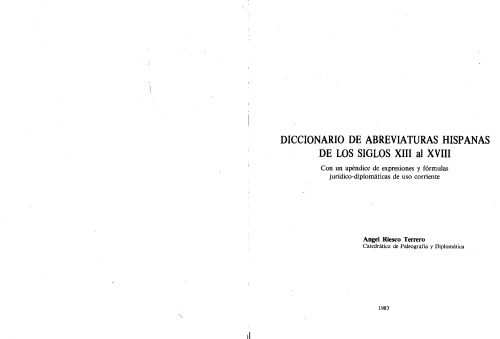 Diccionario de abreviaturas hispanas de los siglo XIII al XVIII (G-L)