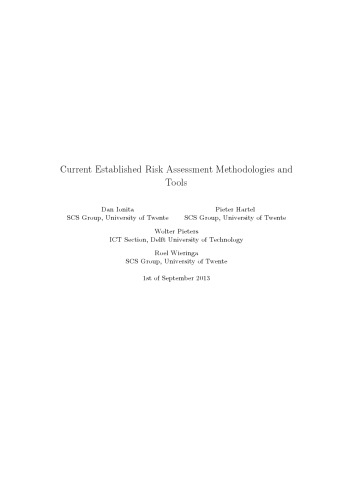 Current Established Risk Assessment Methodologies and Tools