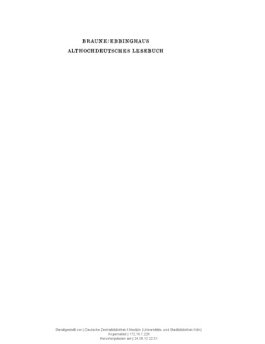 Althochdeutsches Lesebuch