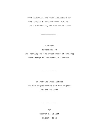 Some histological considerations of the aortic paraganglionic bodies (of Zuckerkandl) of the guinea pig