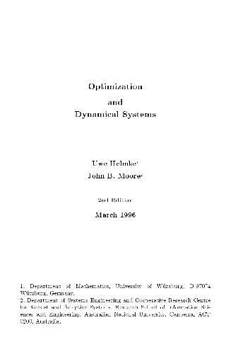 Optimization and Dynamical Systems