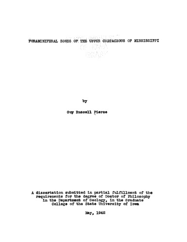 Foraminiferal Zones of the Upper Cretaceous of Mississippi