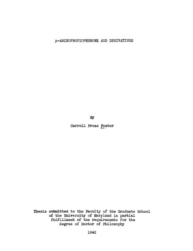p-Aminopropiophenone and derivatives