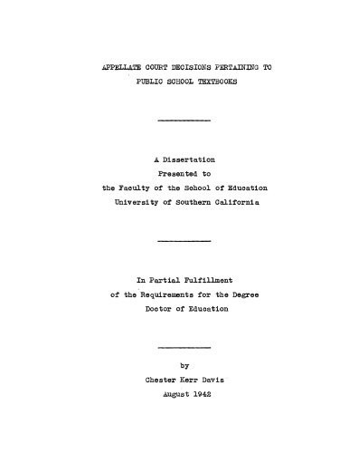 Appellate court decisions pertaining to public school textbooks