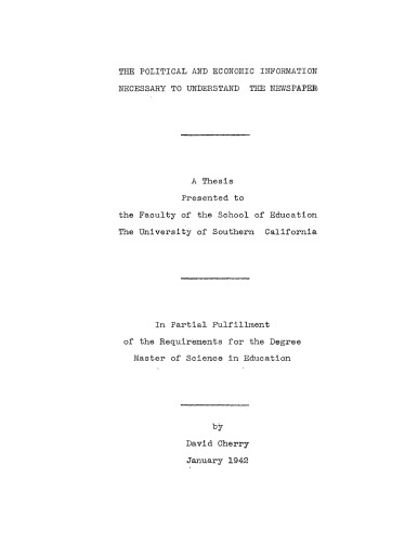 The political and economic information necessary to understand the newspaper