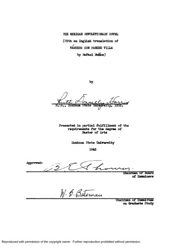 Mexican revolutionary novel (with an English translation of Vámonos con Pancho Villa, by Rafael Muñoz)