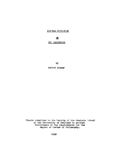 Mineral nutrition of the blueberry