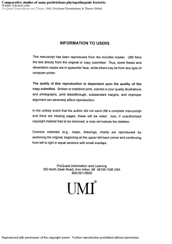 Comparative studies of some peritrichous phytopathogenic bacteria