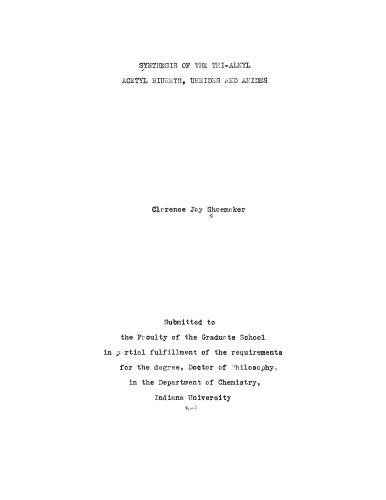Synthesis of the tri-alkyl acetyl biurets, ureides and amides
