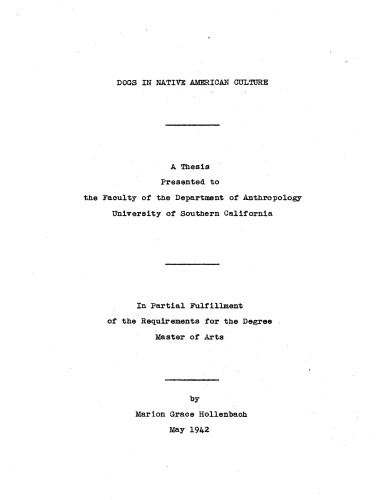 Dogs in native American culture