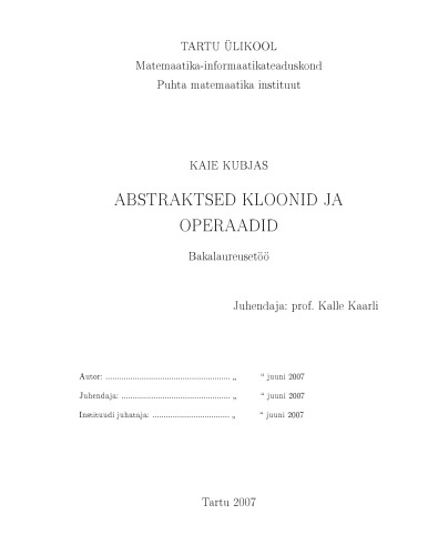 Abstraktsed kloonid ja operaadid [thesis]
