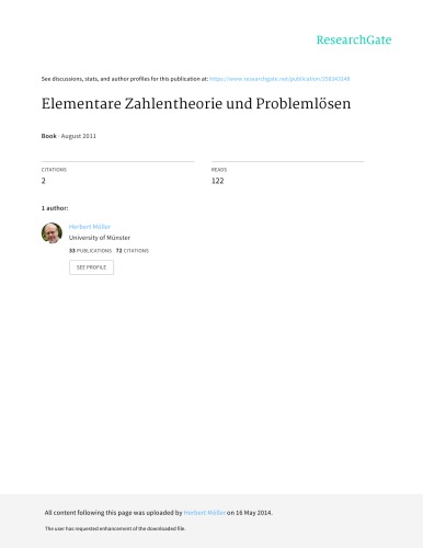 Elementare Zahlentheorie und Problemlösen