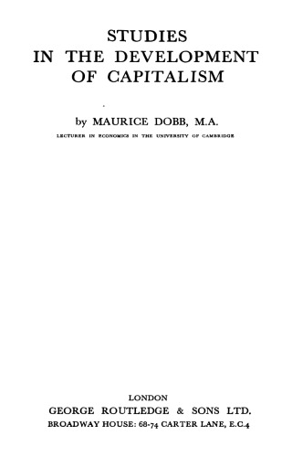 Studies in the Development of Capitalism