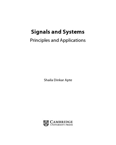 Signals and Systems. Principles and Applications