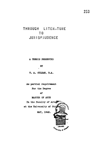 Through literature to jurisprudence