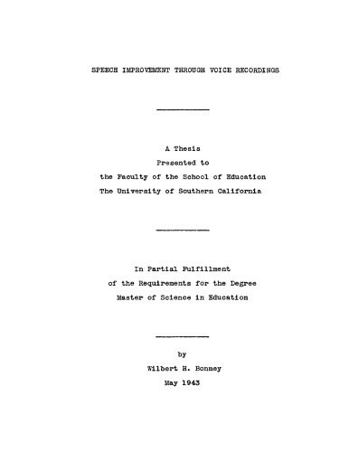 Speech improvement through voice recordings