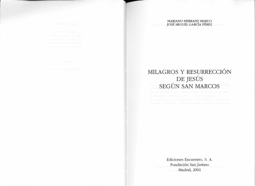 Milagros y resurrección de Jesús según san Marcos