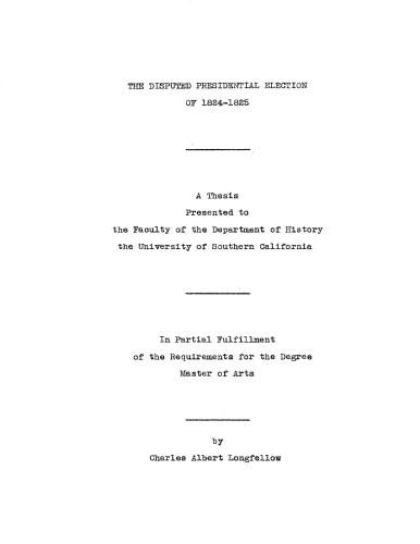The disputed presidential election of 1824-1825