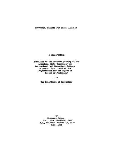 Accounting systems for state colleges