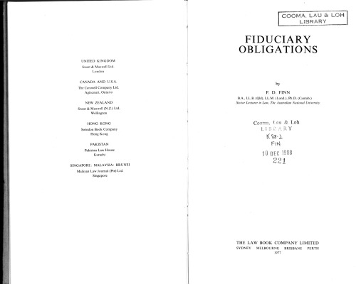 Fiduciary obligations