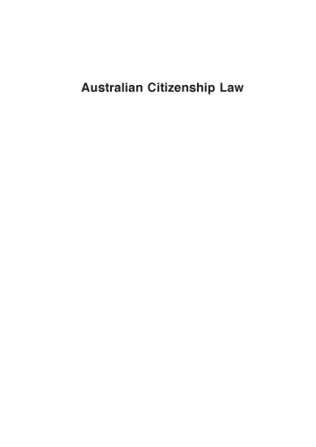 Australian Citizenship Law