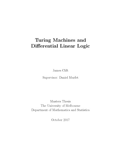 Turing Machines and Differential Linear Logic [thesis]