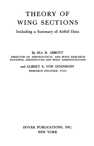 Theory of Wing Sections - Including a Summary of Airfoil Data