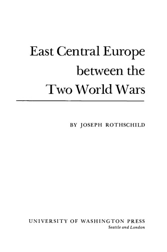 East Central Europe between the Two World Wars