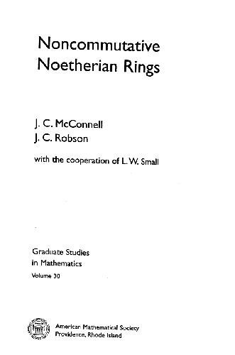 Noncommutative Noetherian rings
