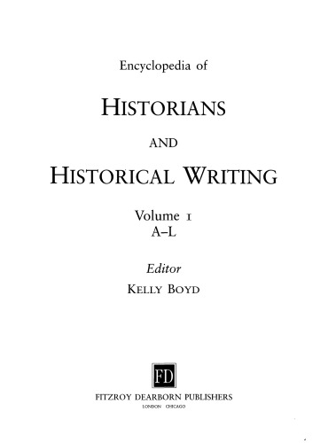 Encyclopedia of Historians and Historical Writing