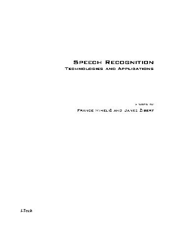 Speech recognition. Technologies and applications