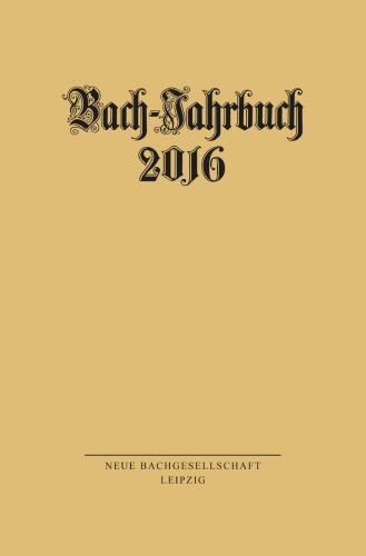Bach-Jahrbuch 2016