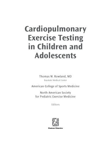 Cardiopulmonary Exercise Testing in Children and Adolescents