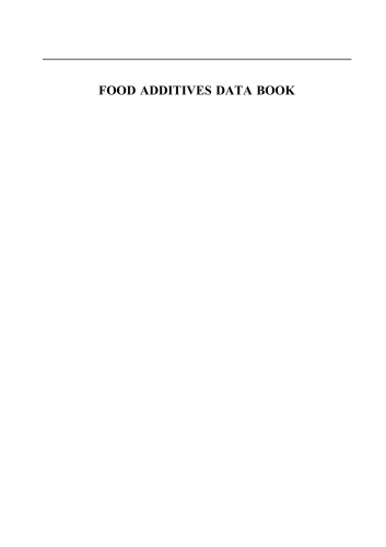 Food Additives Data Book, 2nd Edition