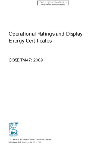TM47: Operational Ratings and Display Energy Certificates 2008