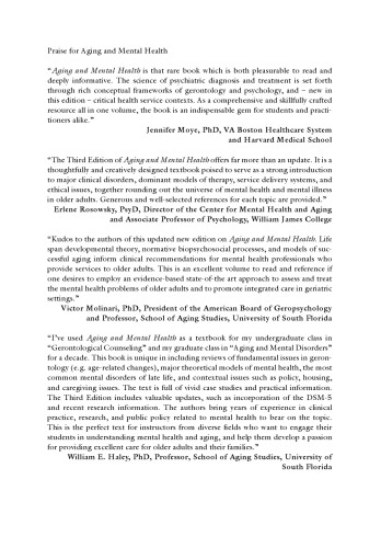 Aging and mental health