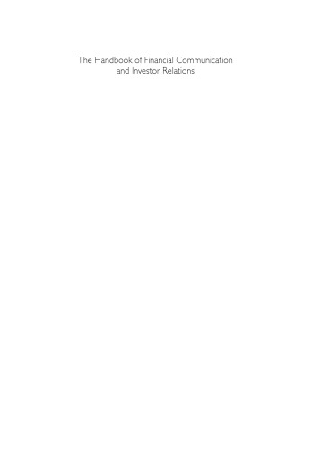 The handbook of financial communication and investor relations