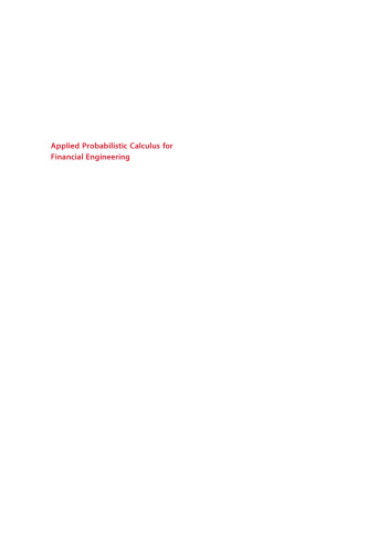 Applied probabilistic calculus for financial engineering : an introduction using R
