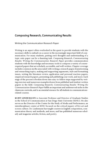 Composing research, communicating results