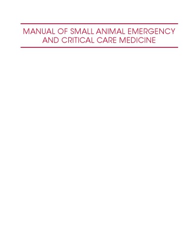 Manual of small animal emergency and critical care medicine