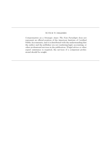 Compensation as a strategic asset : the new paradigm