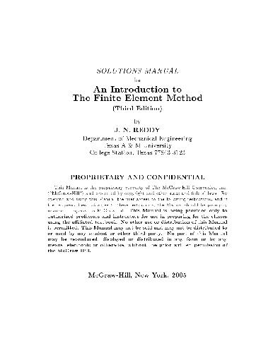 Solution manual for Introduction to finite element analysis
