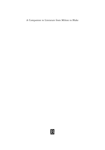 A Companion to Literature from Milton to Blake