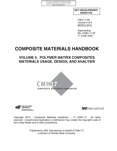 Composite materials handbook. Volume 3, Polymer matrix composites : materials usage, design, and analysis