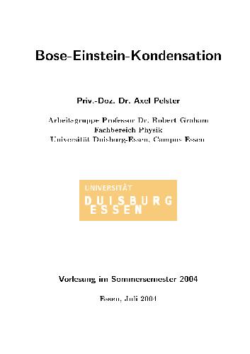 Bose Einstein Kondensation 001