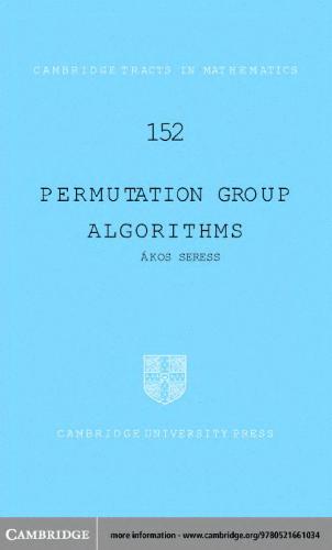 Permutation group algorithms