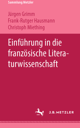 Einführung in die französische Literaturwissenschaft